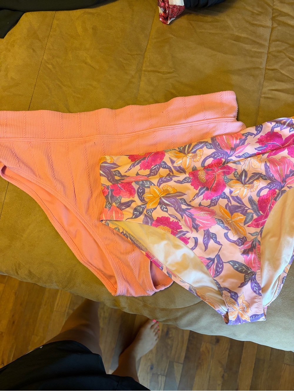 Target Pink Solid & Pink Floral Bikini Bottoms